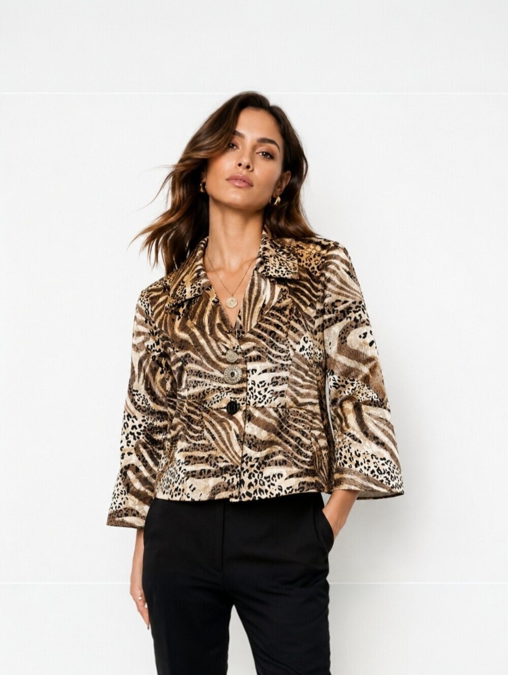 Isabella Suits Animal Print Blazer Jacket Size 16 XL